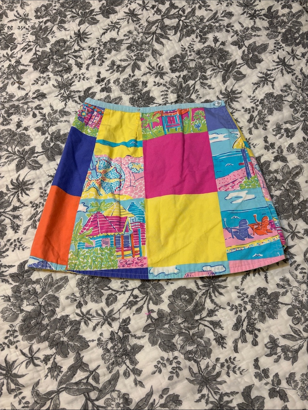 Lilly Pulitzer Patchwork Bright Color Mini Skirt